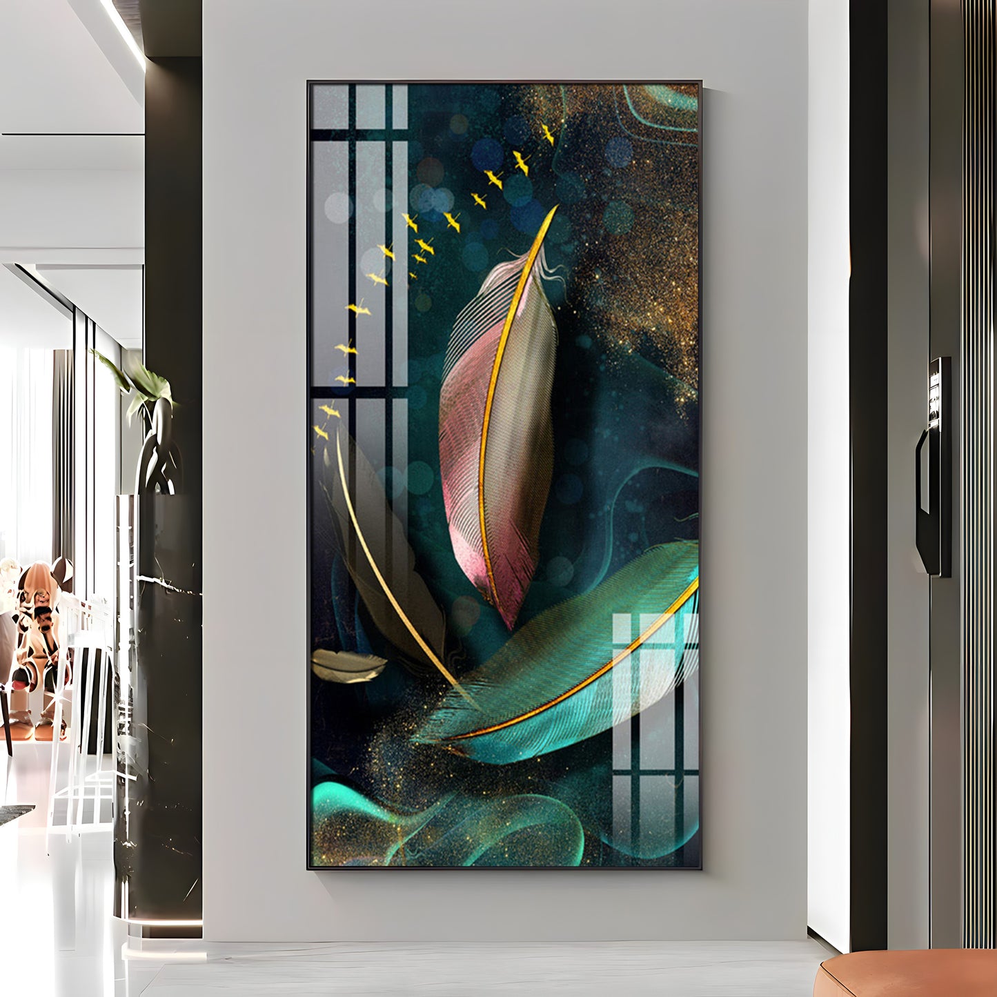 Feathers of Space Premium Acrylic vertical Wall Art