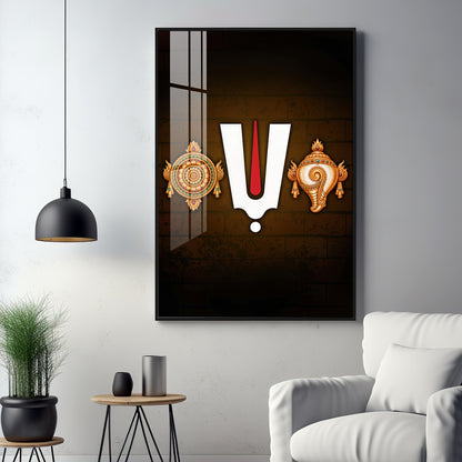 Tirupati Balaji Tilak Premium Acrylic Vertical Wall Art