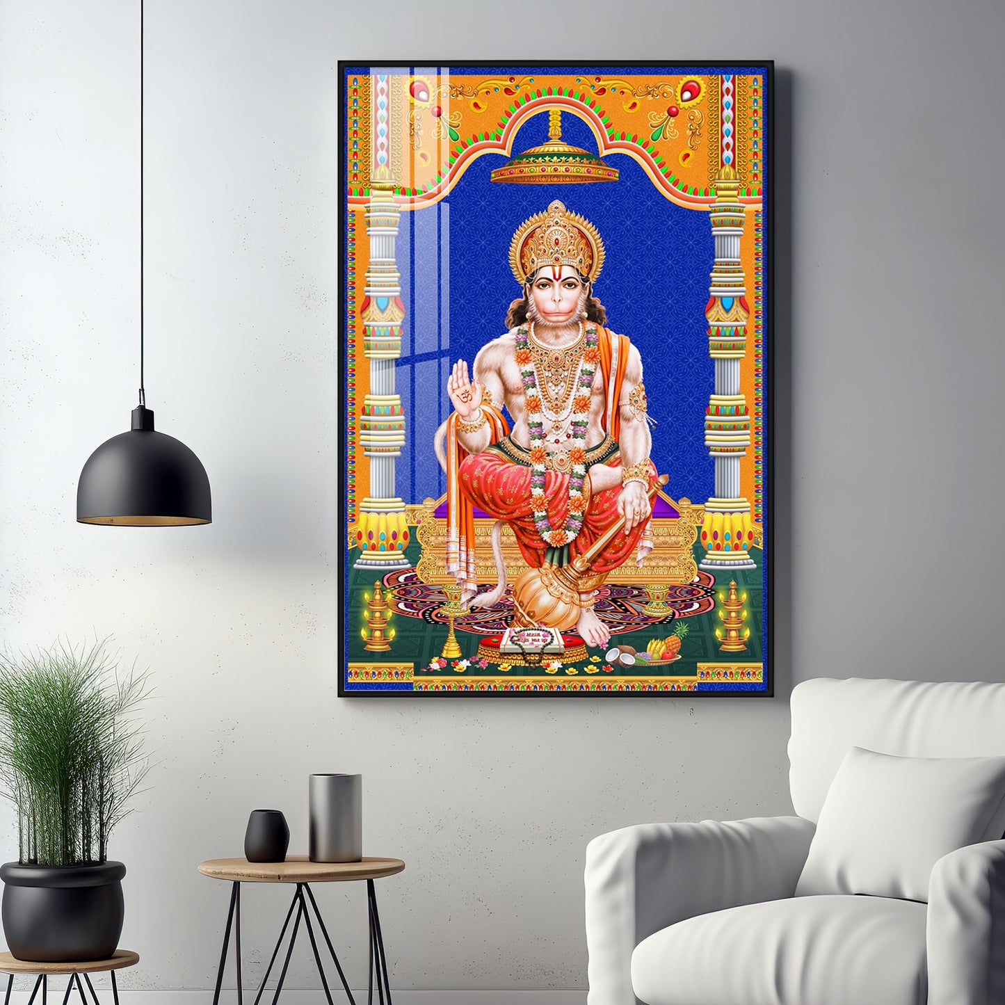 Divine Lord Hanuman Premium Acrylic Vertical Wall Art