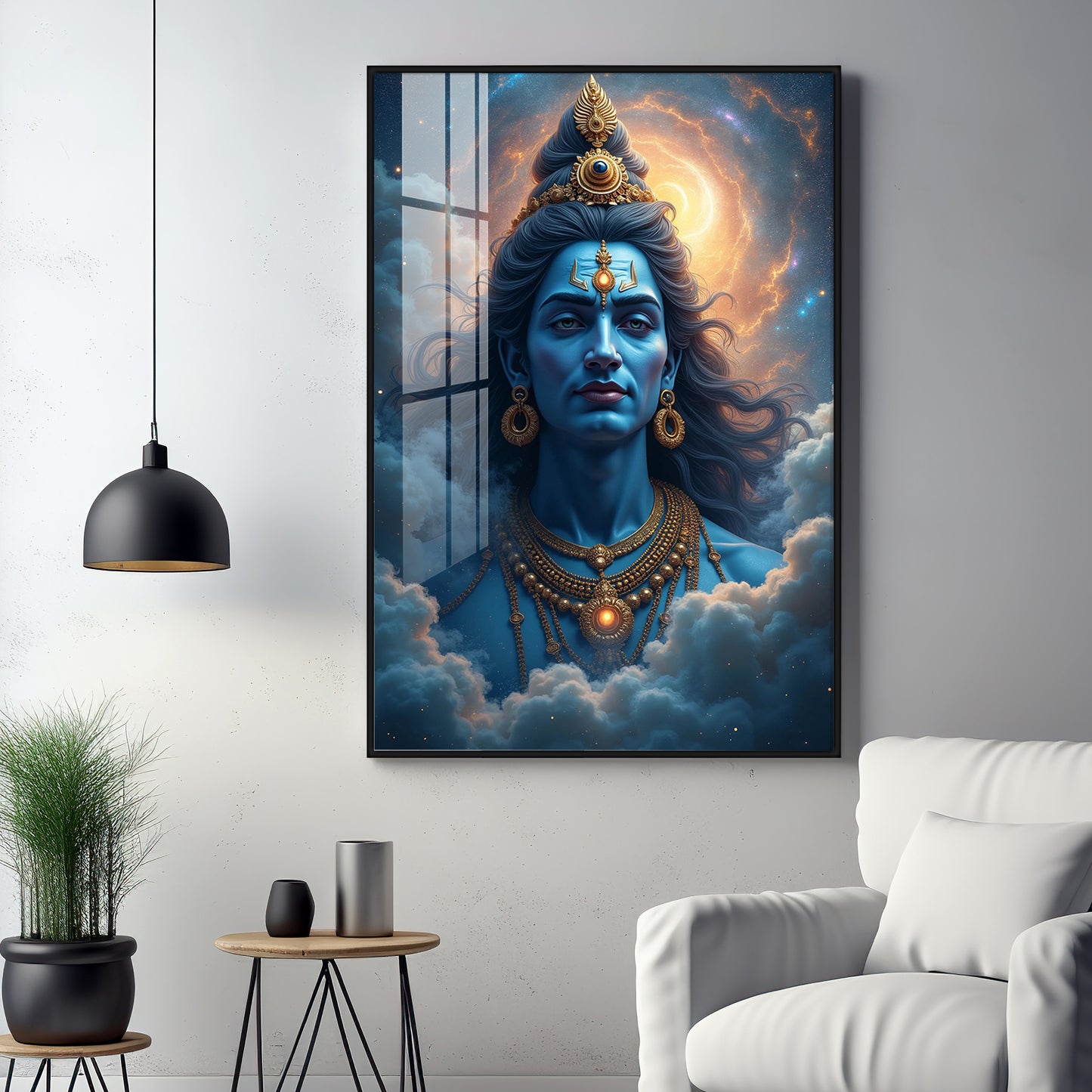 Lord Shiva Cloudscape Premium Acrylic Wall Art