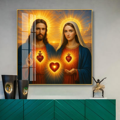 Most Sacred Heart of Jesus Premium Acrylic Square Wall Art