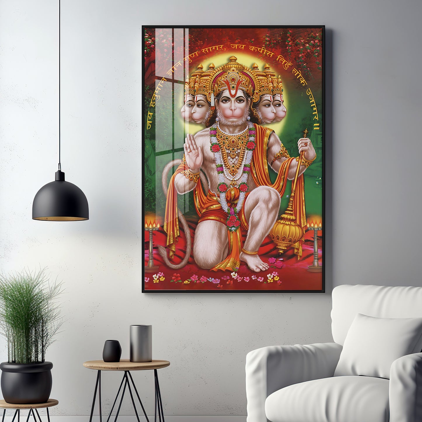 Lord Hanuman Premium Vertical Acrylic Wall Art