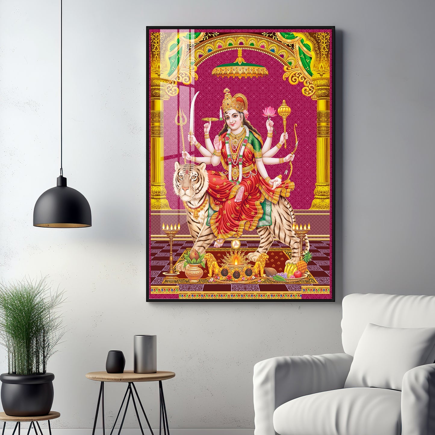 Maa Durga Spirit Premium Acrylic Vertical Wall Art