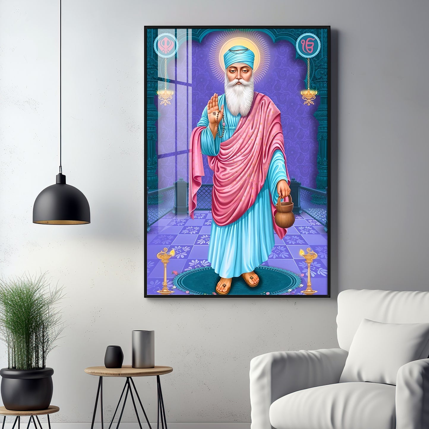 Shree Guru Nanak Dev Premium Acrylic Vertical Wall Art