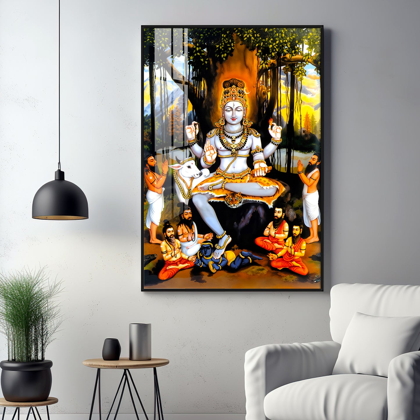 Dakshinamurthy In Lord Shiva Premium Acrylic Vertical Wall Art