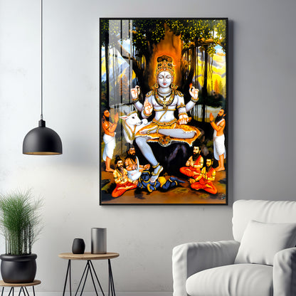 Dakshinamurthy In Lord Shiva Premium Acrylic Vertical Wall Art