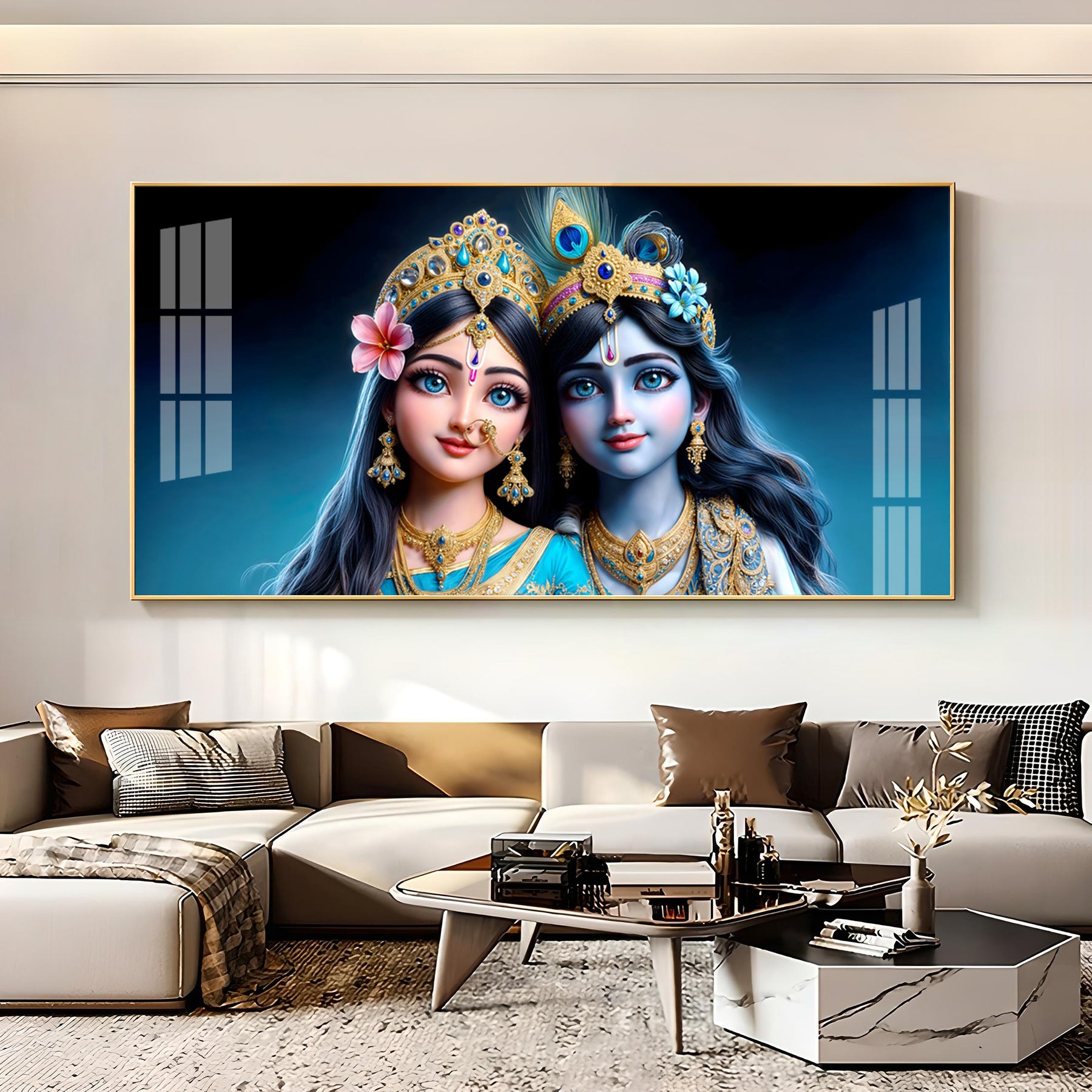 Krishna & Radha Serenity Premium Acrylic Horizontal Wall Art