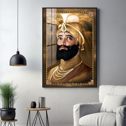 Guru Gobind Singh Premium Acrylic Vertical Wall Art