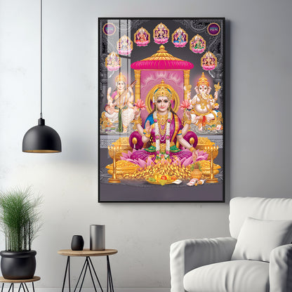 Goddess Laxmi Ji Virtues Premium Acrylic Vertical Wall Art