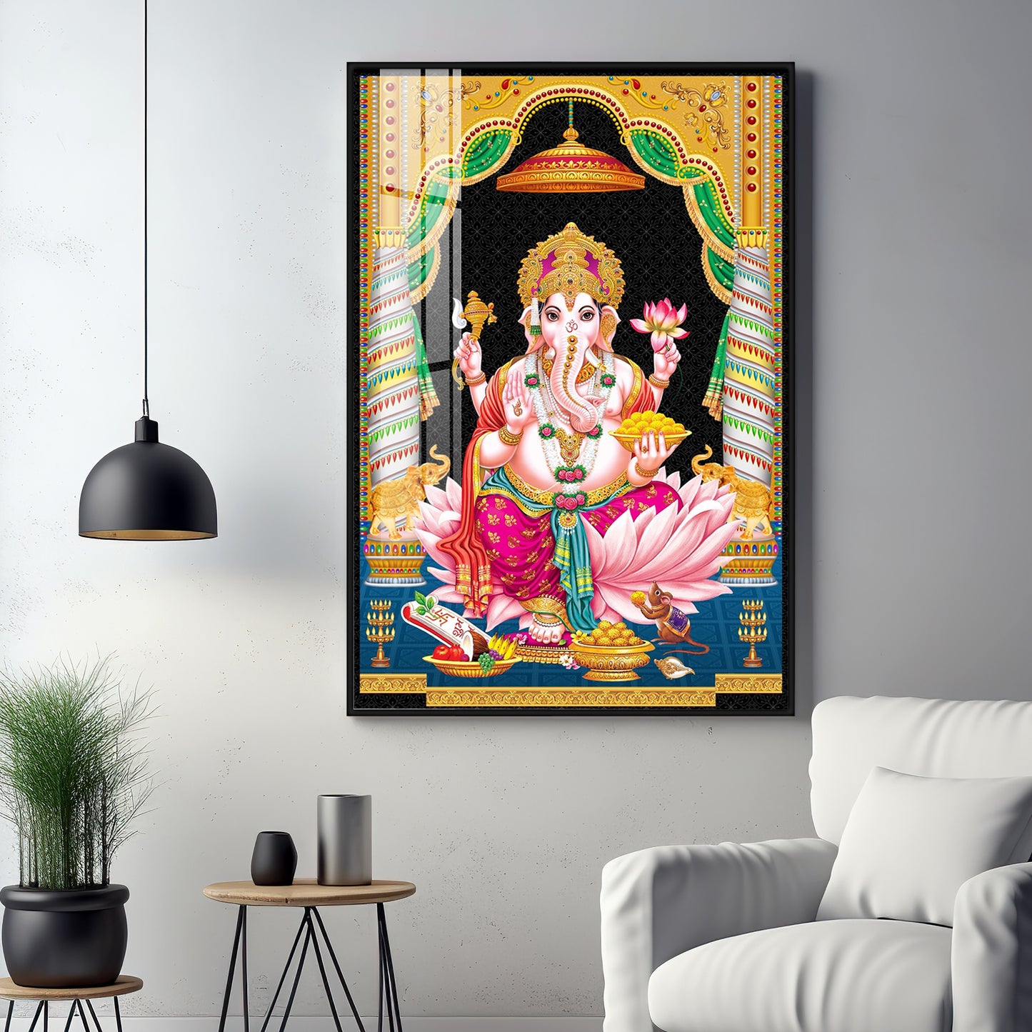 Divine Ganesh Serenity Premium Acrylic Vertical Wall Art