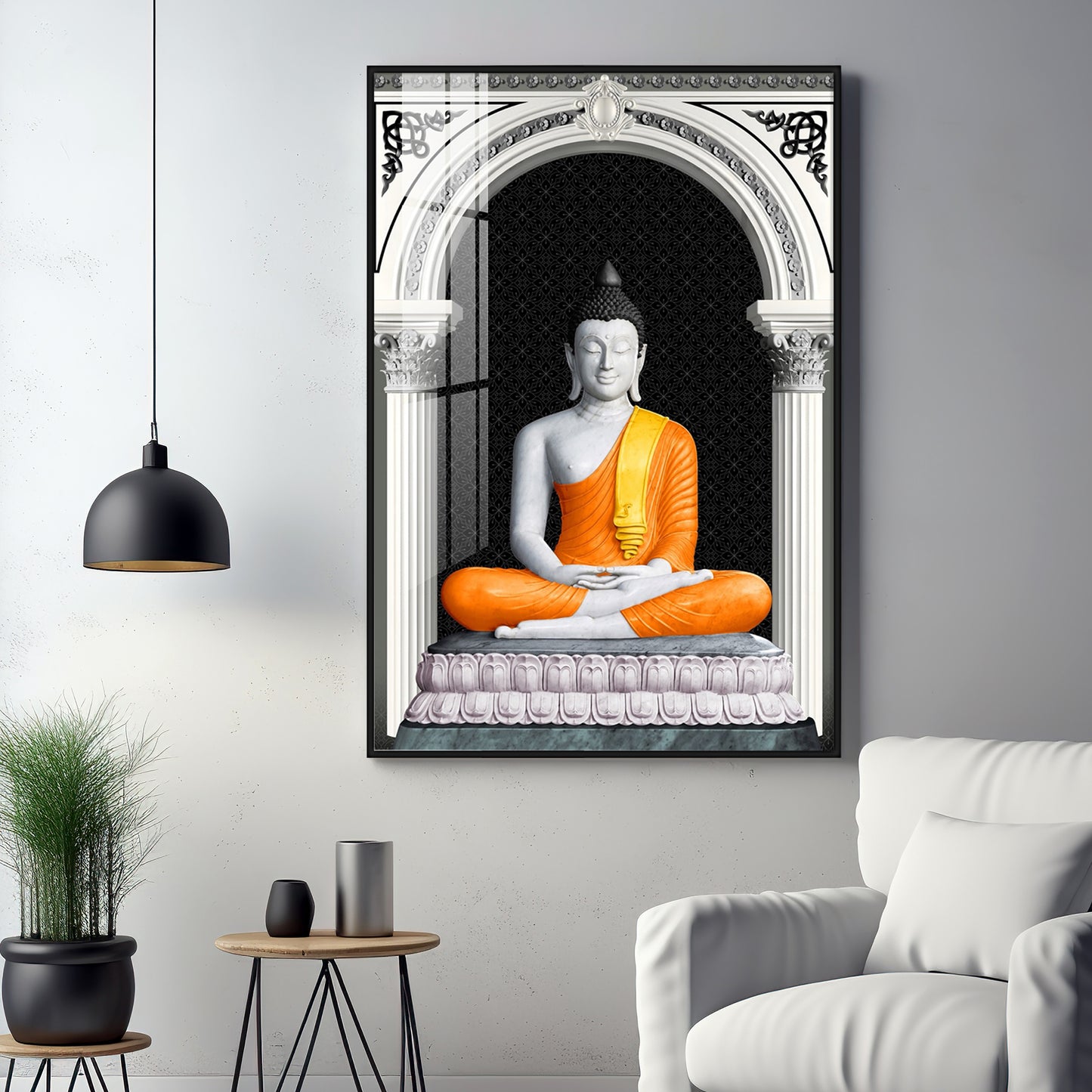 Serene Lotus Buddha Premium Acrylic Vertical Wall Art