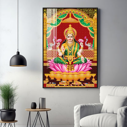 Lakshmi's Blessing Premium Acrylic Vertical Wall Art