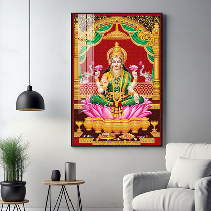 Lakshmi's Blessing Premium Acrylic Vertical Wall Art