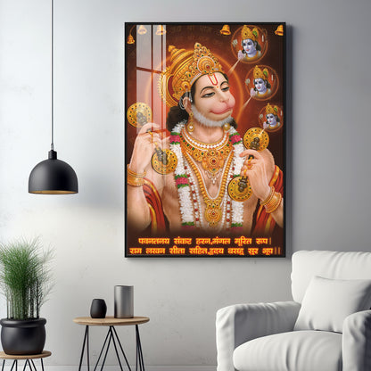 Wisdom of Hanuman Premium Vertical Acrylic Wall Art