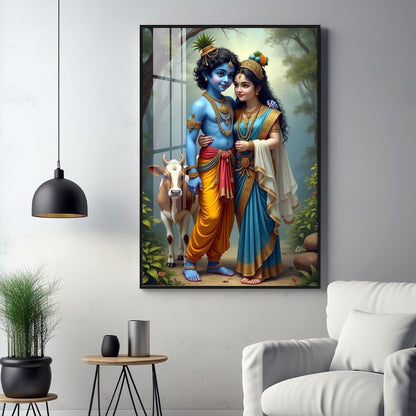 Krishna and Radha Togetherness Premium Acrylic Wall Art