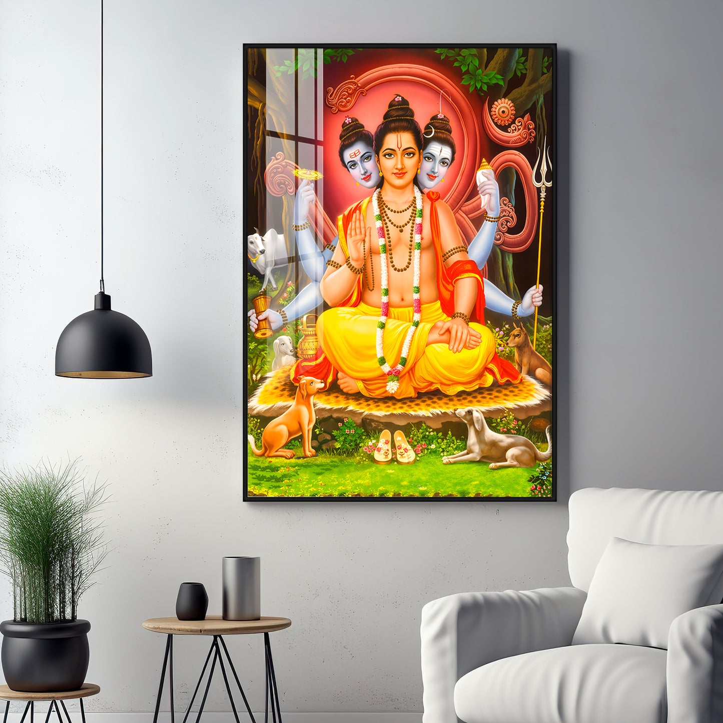 Lord Dattatreya Premium Acrylic Vertical Wall Art