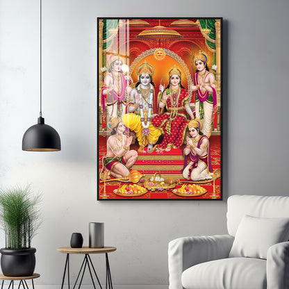 Shri Ram Darbar Premium Acrylic Vertical Wall Art