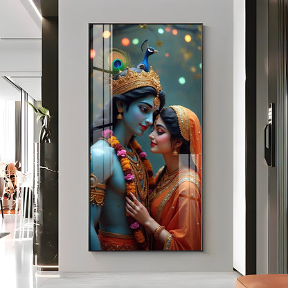 Radha Krishna Togetherness Premium Acrylic Wall Art