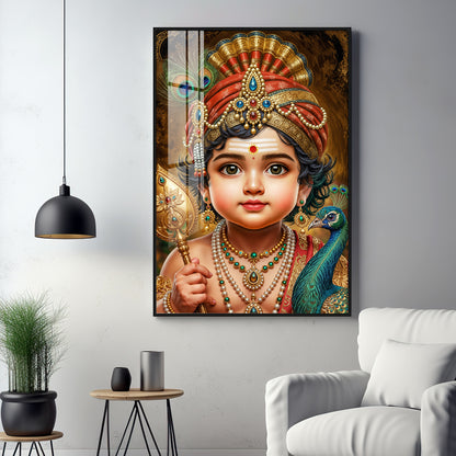 Little Murugan Ji Premium Acrylic Vertical Wall Art