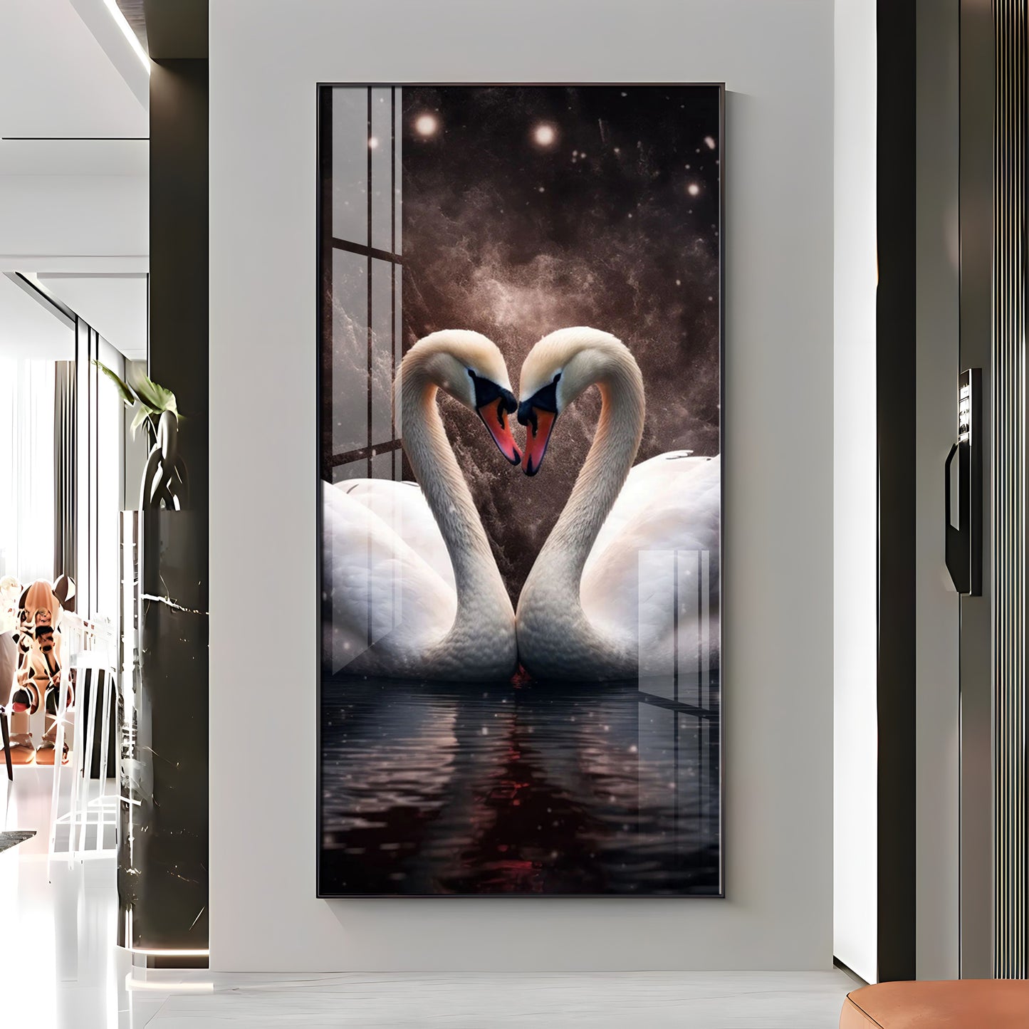 The Swans Majestic Duet Premium Acrylic Wall Art