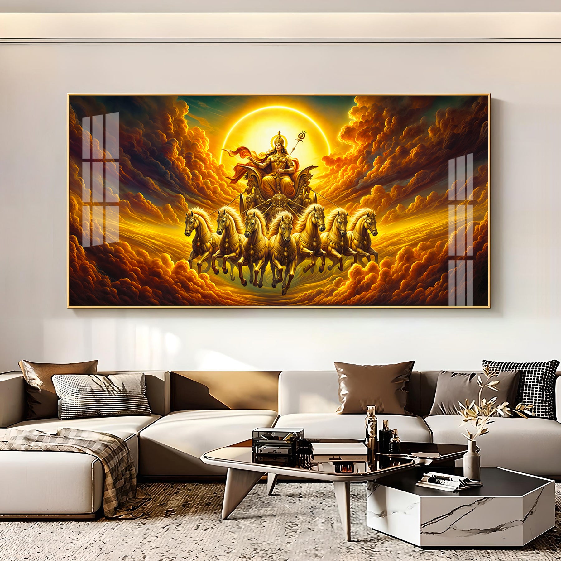Surya Bhagwan Premium Acrylic Horizontal Wall Art