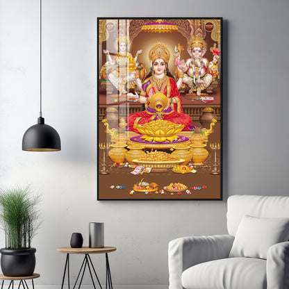 Transcendent Grace Of Maha Laxmi Ji Premium Acrylic Vertical Wall Art