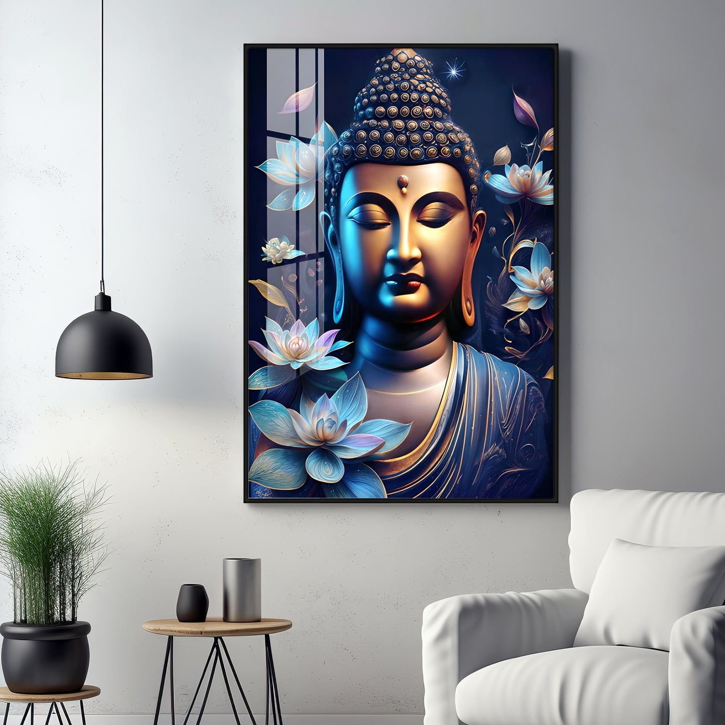 Modern Buddha Premium Acrylic Vertical Wall Art