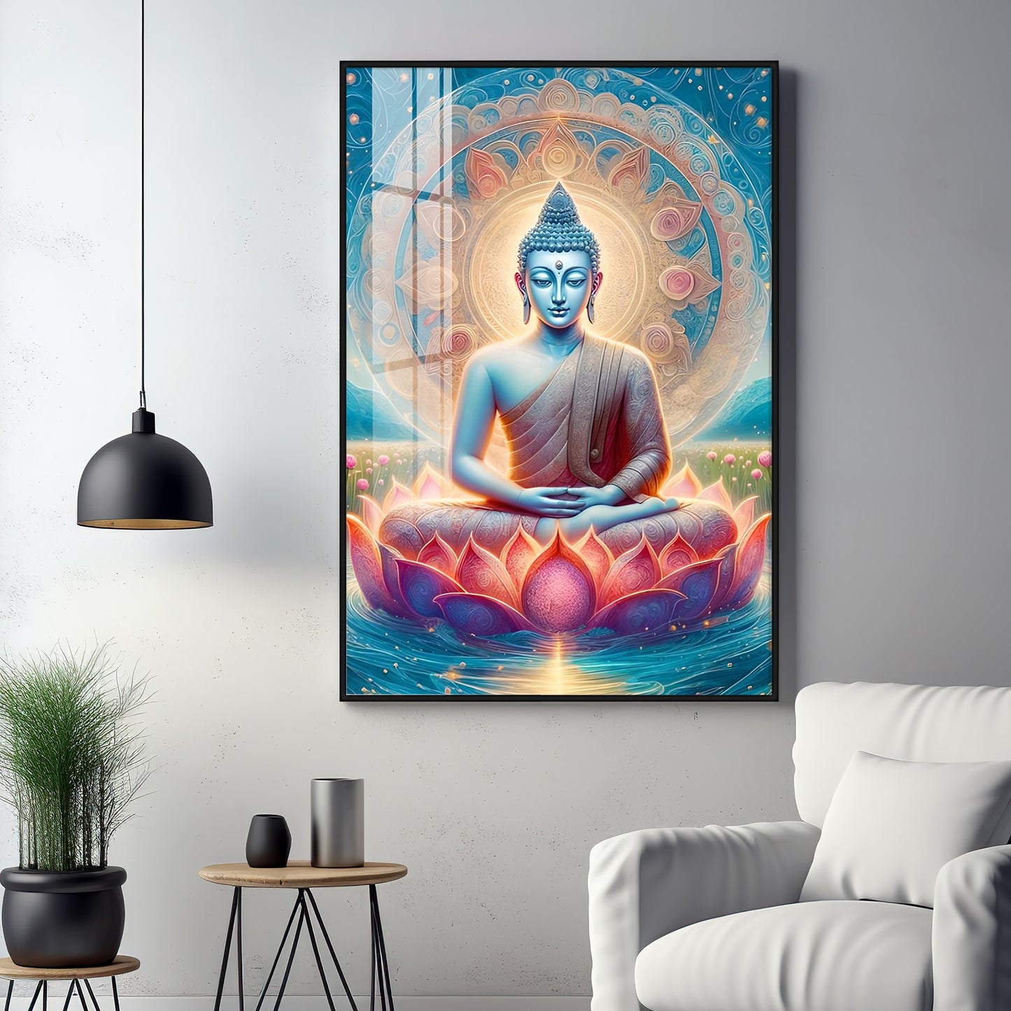 Dharvika buddha Premium Acrylic Vertical Wall Art