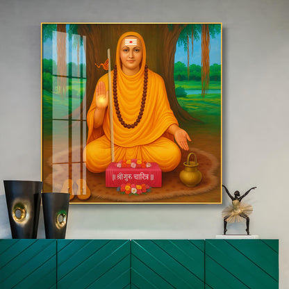 Shree Narasimha Saraswati Swami Premium Acrylic Square Wall Art