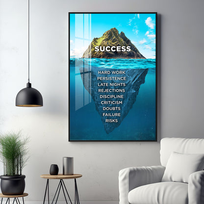 Success Premium Acrylic Vertical Wall Art