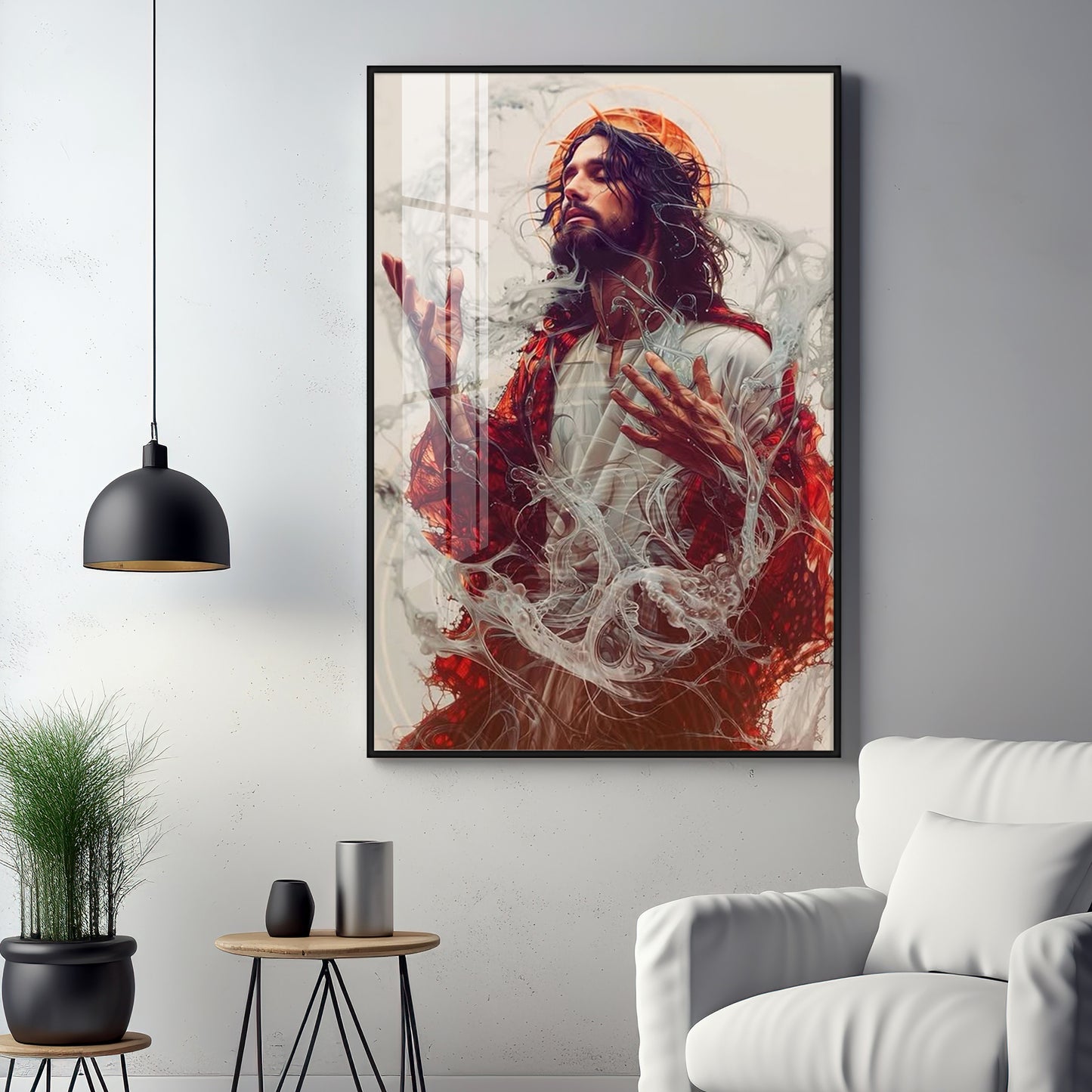 Sacred Jesus Mural Premium Acrylic Wall Art