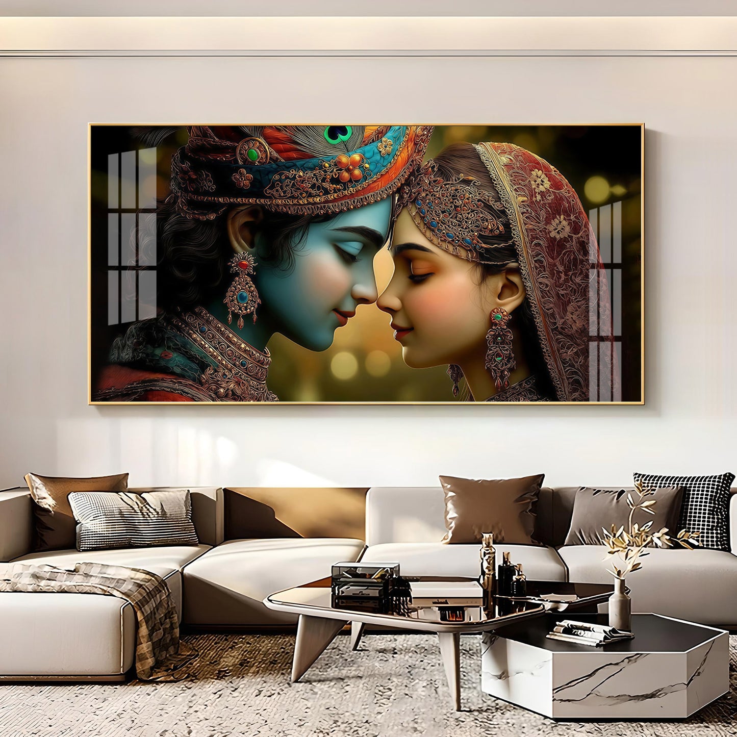 Radhe krishna Premium Acrylic Horizontal Wall Art