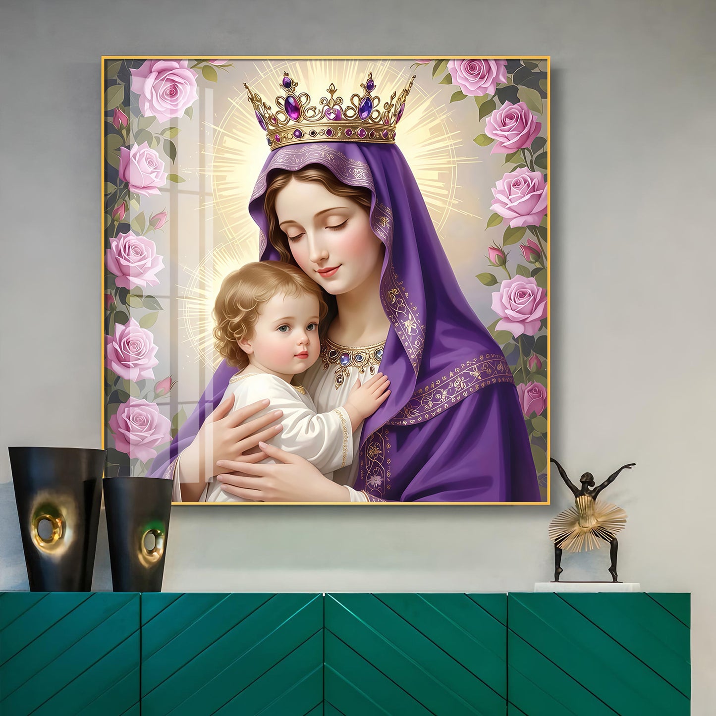 Holy Mother Of God Premium Acrylic Square Wall Art