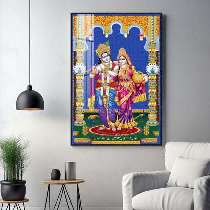 Radha and Krishna Essence Premium Acrylic Vertical Wall Art