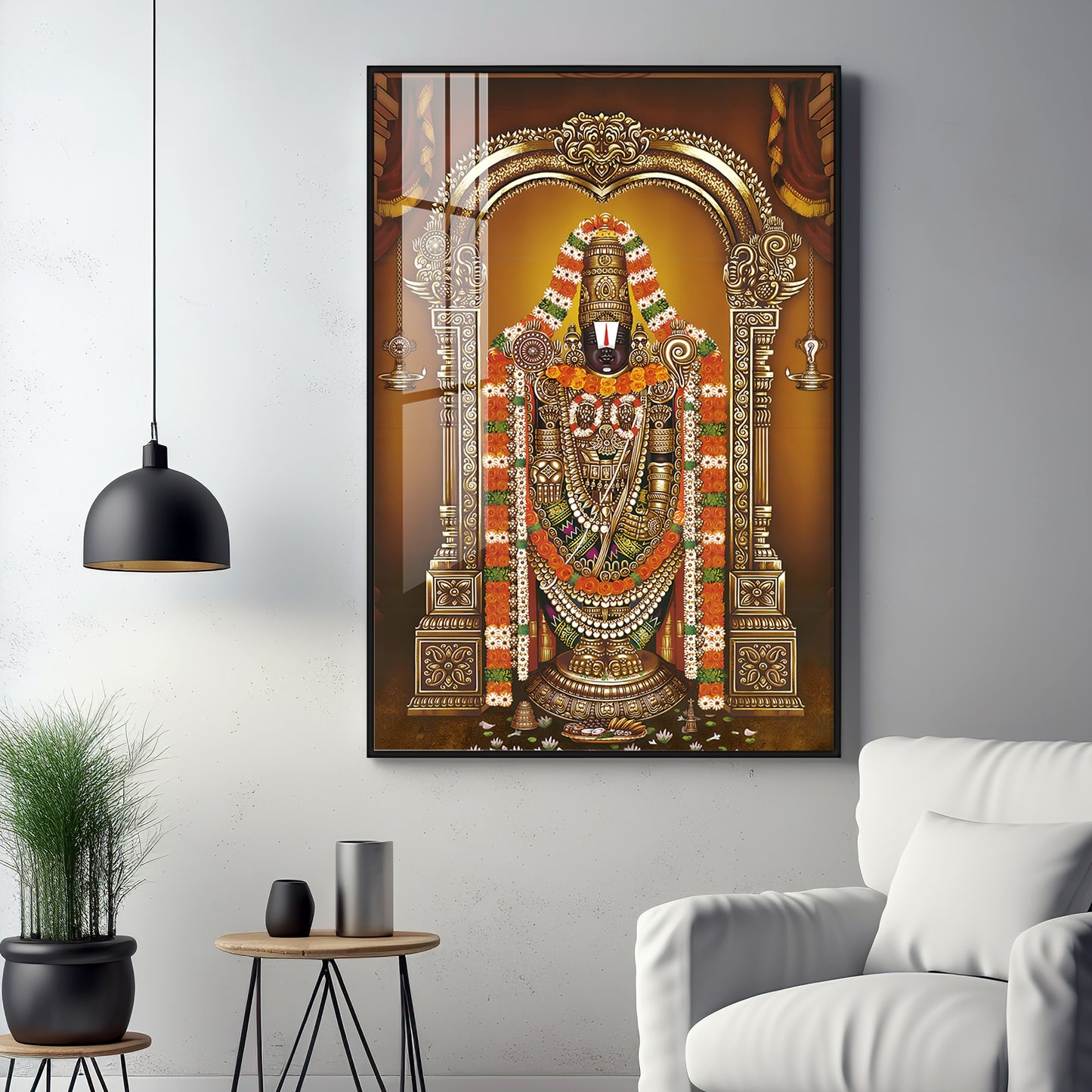 Majestic Lord Tirupati Balaji Premium Vertical Acrylic Wall Art