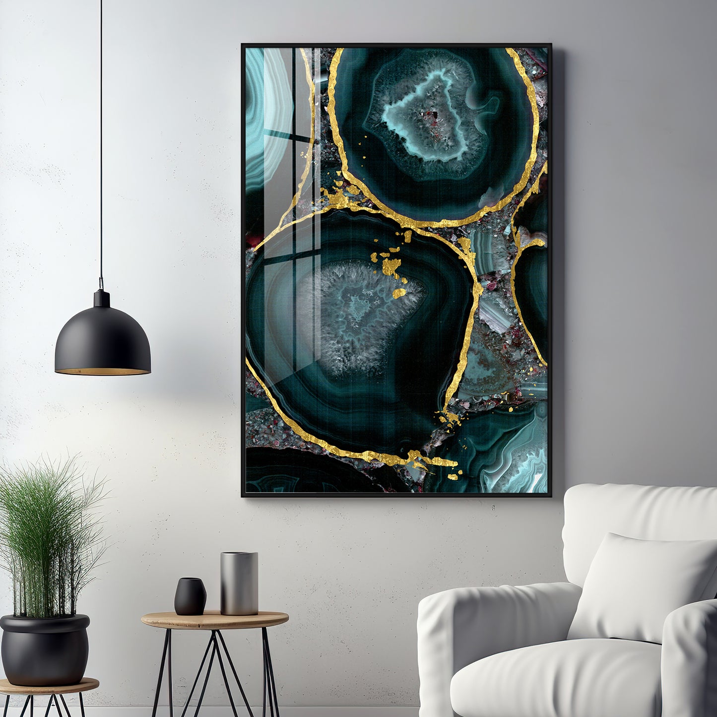 Abstract Art Agate Stone Premium Acrylic Vertical Wall Art