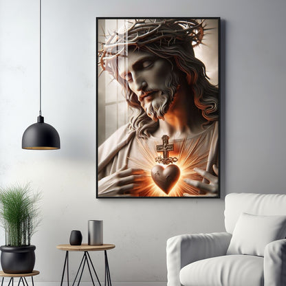 Divine Jesus Heart Premium Acrylic Wall Art