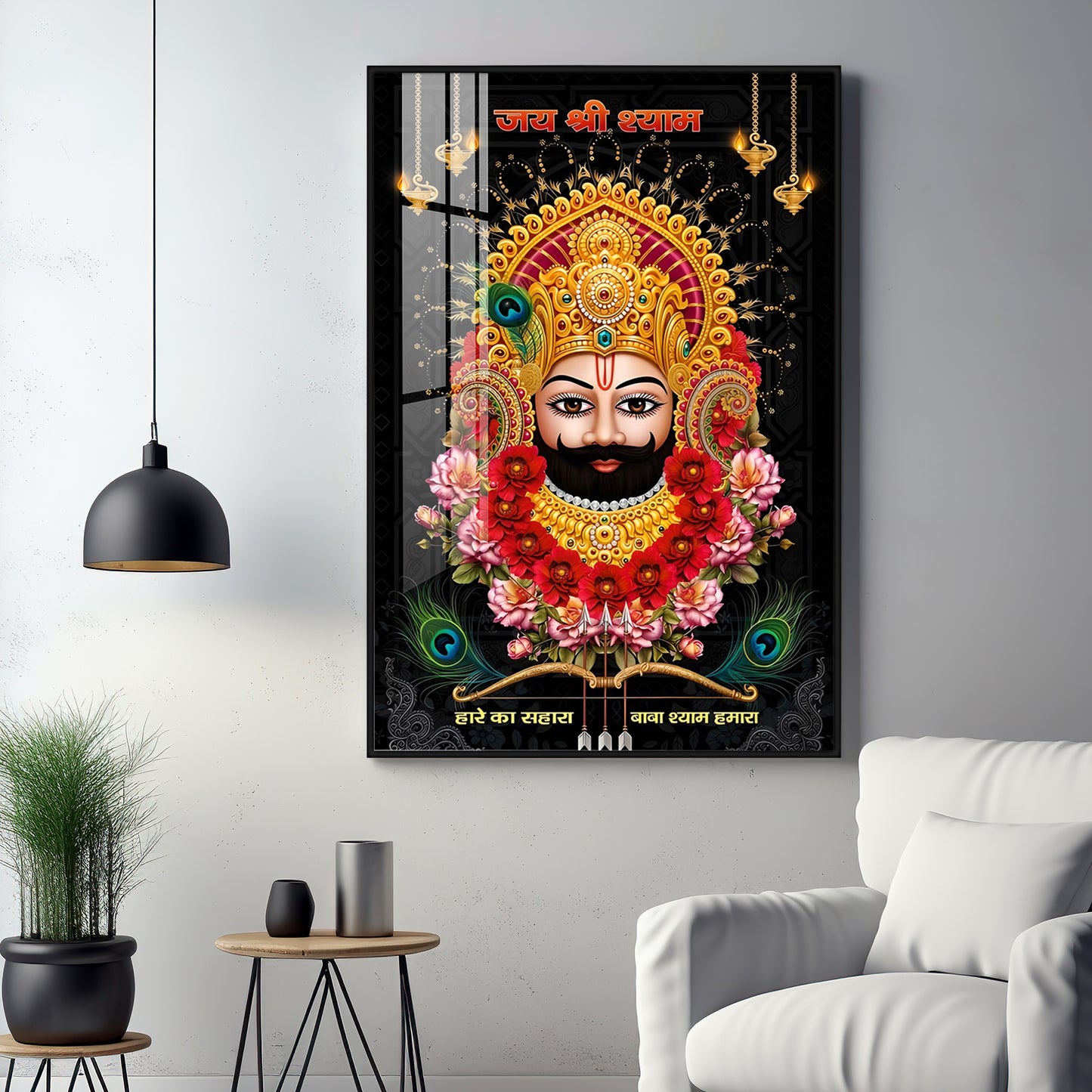 Khatu Shyam Baba Premium Acrylic Vertical Wall Art