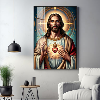 Christ's Heart Masterpiece Premium Acrylic Vertical Wall Art