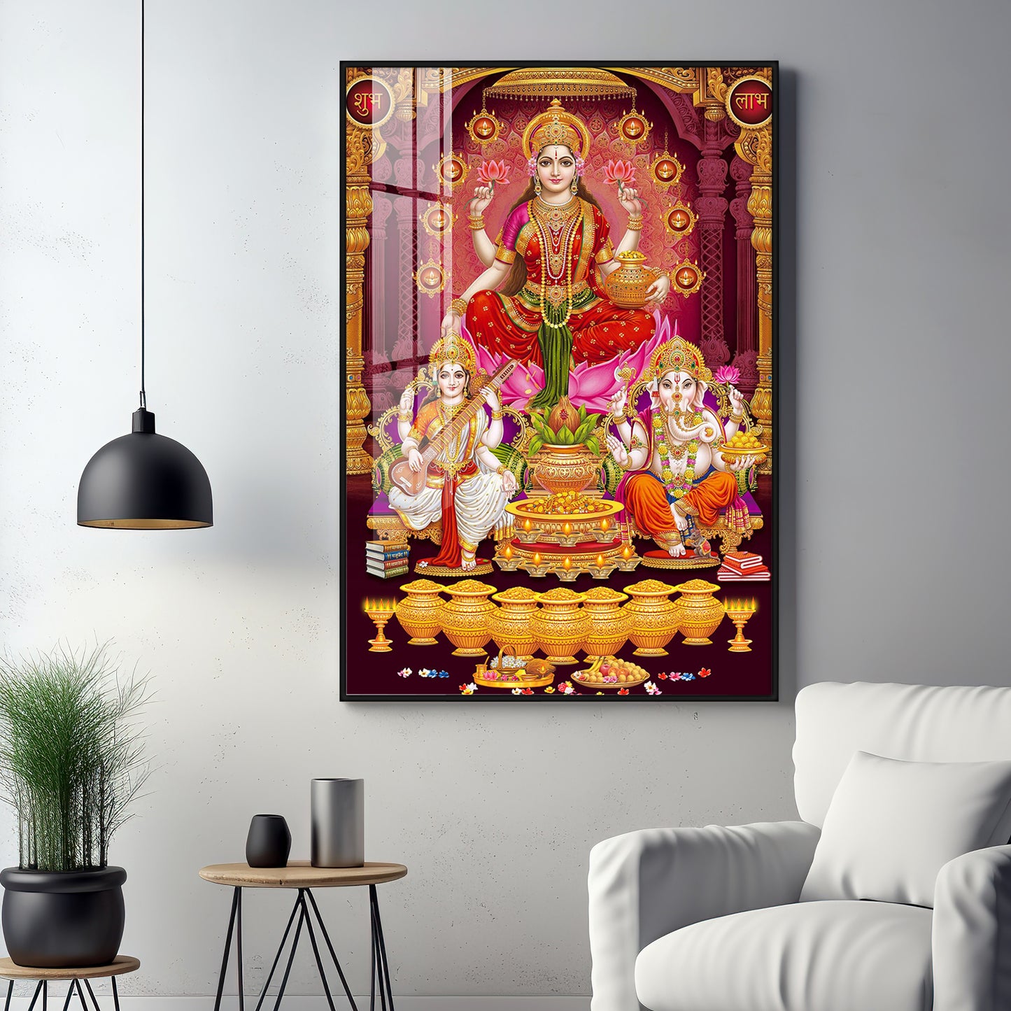 Laxmi's Sacred Serenity Premium Acrylic Vertical Wall Art