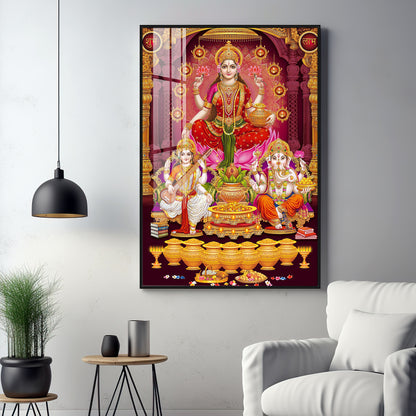 Laxmi's Sacred Serenity Premium Acrylic Vertical Wall Art