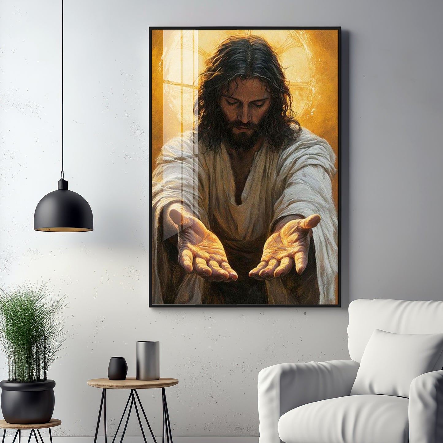 Faithful Jesus Hands Premium Acrylic Wall Art