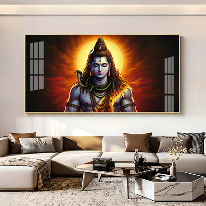 God Shiva Premium Acrylic Horizontal Wall Art