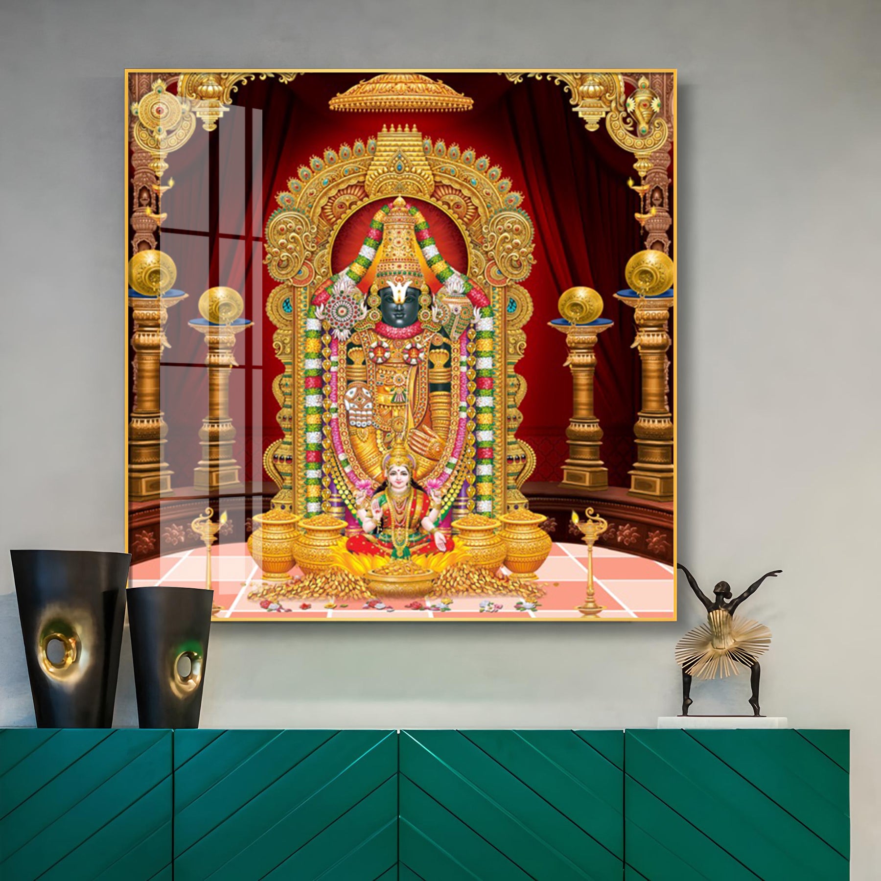 Lord Venkateswara Premium Acrylic Square Wall Art