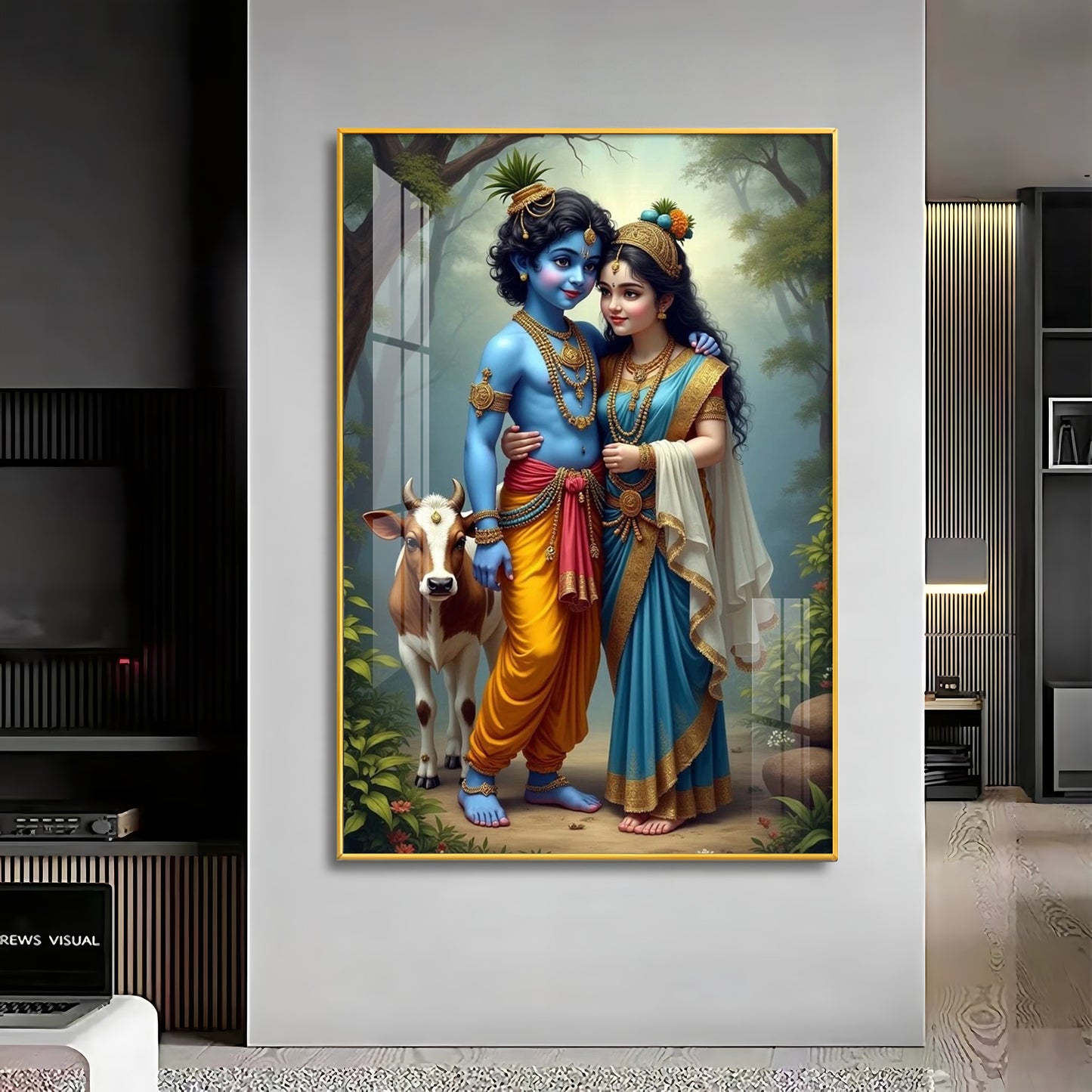 Krishna and Radha Togetherness Premium Acrylic Wall Art