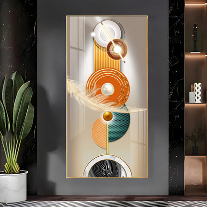 Luxury Crystal Circle Premium Acrylic Vertical Wall Art