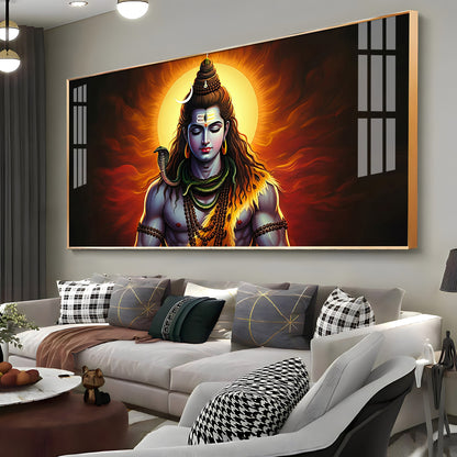 God Shiva Premium Acrylic Horizontal Wall Art