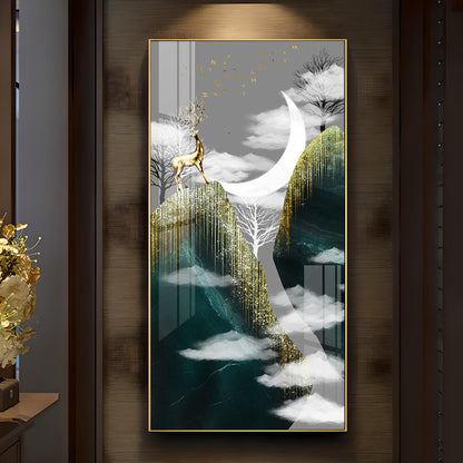 Moon & Mountains Luxury Crystal Wall Art