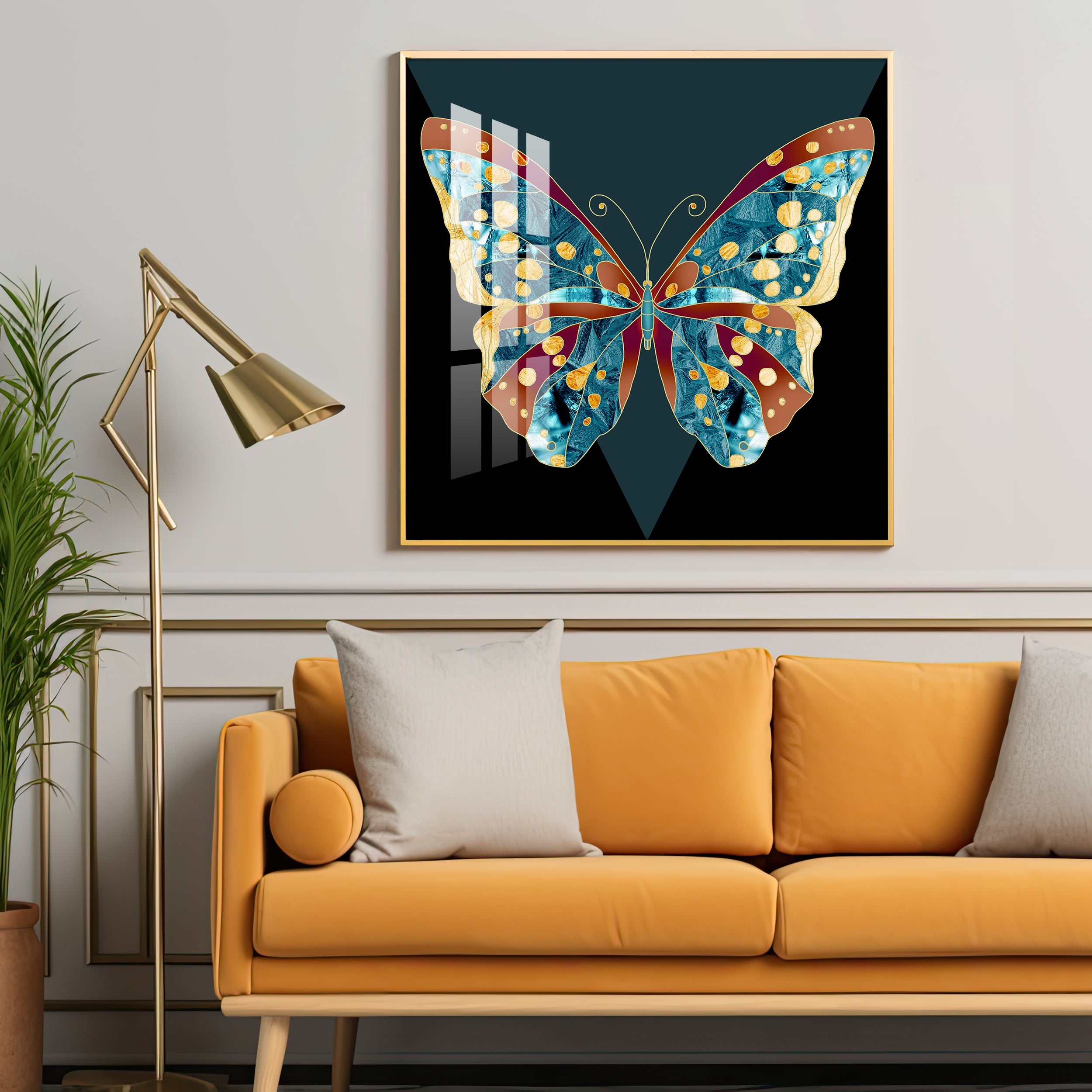 Heavenly Butterfly Premium Acrylic Square Wall Art