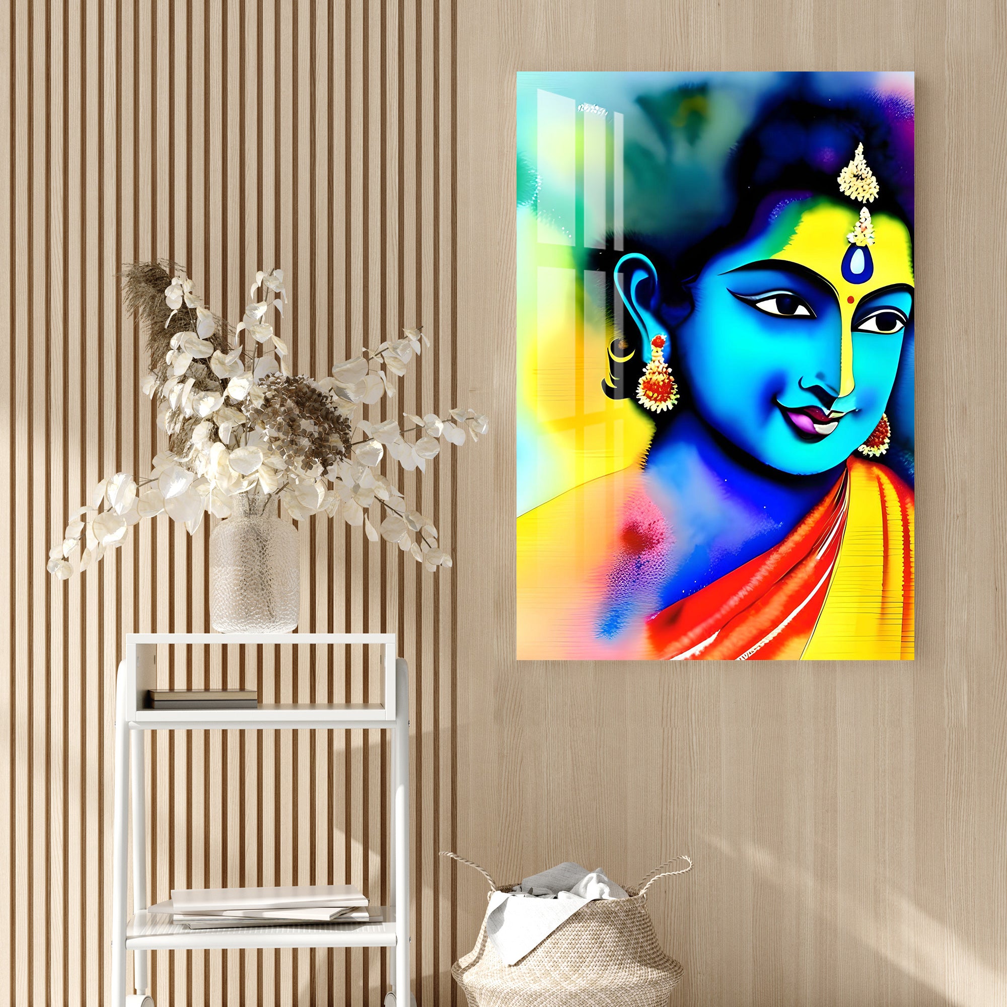 Vibrant Krishna Acrylic Wall Art